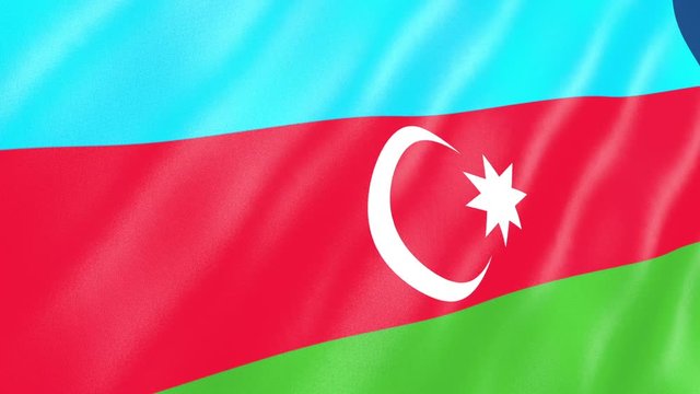 Azerbaijan Flag waving. 3d render seamless loop