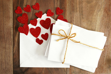 Blank Envelopes for Valentine's Love Letters, with Heart Shapes