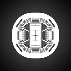 Tennis stadium aerial view icon
