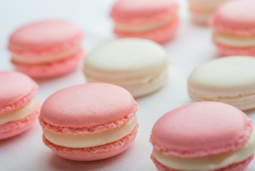 Pink and white macaroon.