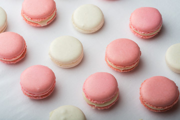 Pink and white macaroon.