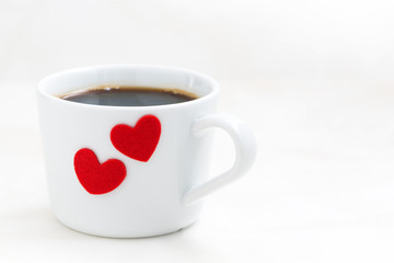 cup of coffee with red heart
