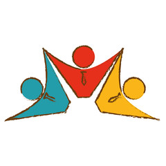 abstract figure of humans. teamwork concept. colorful design. vector illustration 