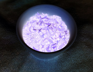abstract light purple glow bright crystals dark background