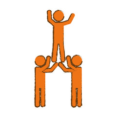 people icon over white background. teamwork concept. colorful design. vector illustration