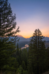 Snake river sunset in Grand Teton National Park 