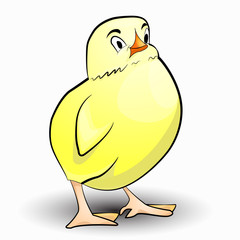 vector illustration of a chicken on a white background in cartoon style.
