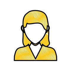avatar woman icon over white background. colorful design. vector illustration