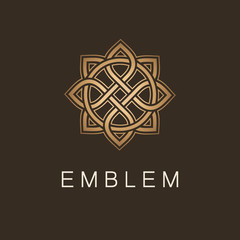 Vector logo template for boutique hotel, restaurant, jewelry. Gold luxury monogram