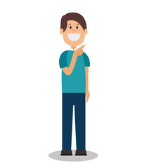 young man avatar character vector illustration design