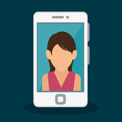 smartphone with person icon vector illustration design