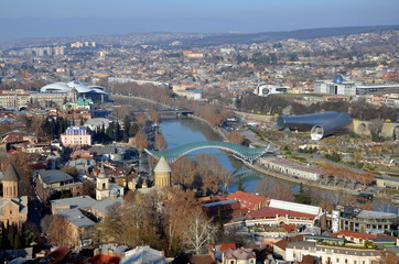 Top view of Tbilisi, capital of Georgia, from Narikala fortress © svglass