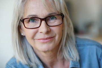 Portrait of senior woman with eyeglasses