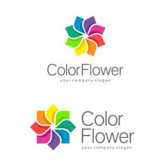 Fototapeta na wymiar Vector logo design. Color Flower
