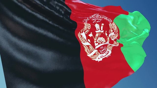 Afganistan Flag Waving. 3d render. Seamless Loop