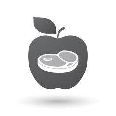 Obraz premium Isolated apple with a steak icon