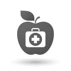 Isolated apple with  a first aid kit icon