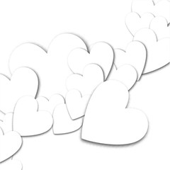 Paper the heart banner vith drop shadovs. Vector illyustration