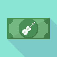Long shadow bank note with  a violin