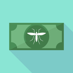 Long shadow bank note with  a mosquito