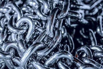 Closeup of industrial chains.