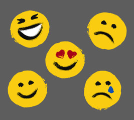 Smiley Faces Painted Emoticons