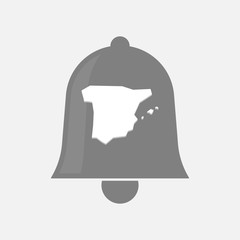 Isolated bell with  the map of  Spain