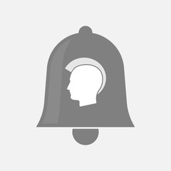 Isolated bell with  a male punk head silhouette