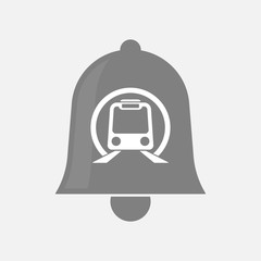 Isolated bell with  a subway train icon