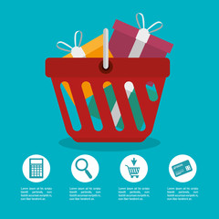 commercial set isolated icons vector illustration design