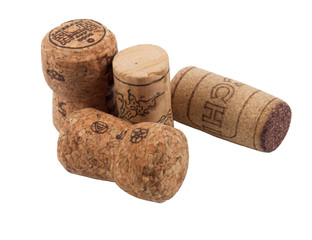 the cork from the wine isolated on white background