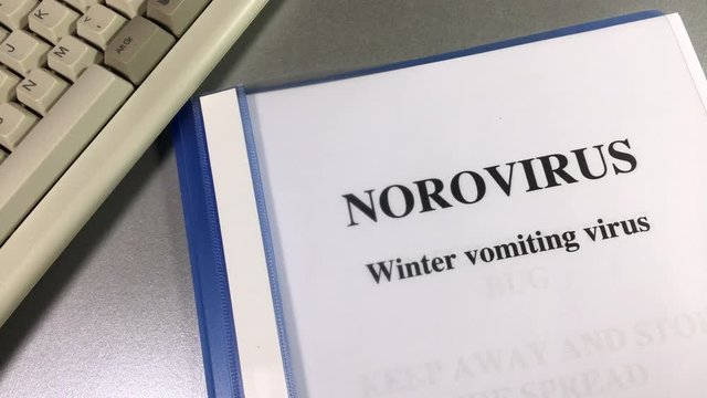 A stethoscope is removed from a file for the infection control of the winter vomiting bug Norovirus.