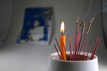 Incense candles worship 