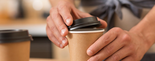 Takeaway coffee in a paper cup