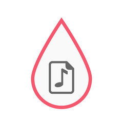 Isolated blood drop with  a music score icon