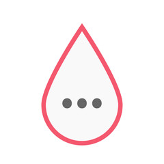 Isolated blood drop with  an ellipsis orthographic sign