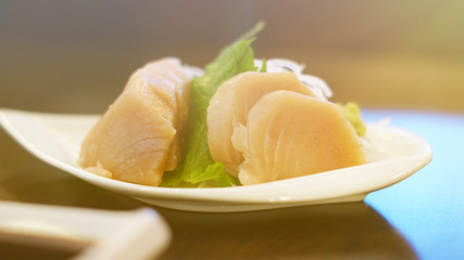 Sashimi Tuna, retro style overlay