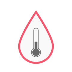 Isolated blood drop with  a thermometer icon