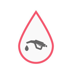 Isolated blood drop with  a gas hose icon