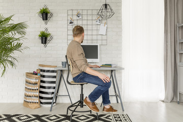 Simple home office with window