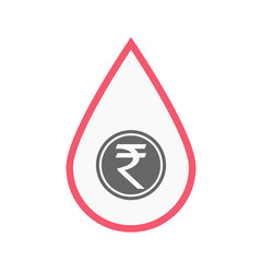 Isolated blood drop with  a rupee coin icon