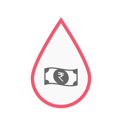 Isolated blood drop with  a rupee bank note icon