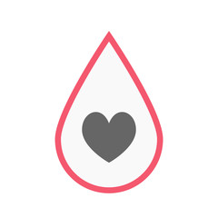 Isolated blood drop with  the heart poker playing card sign