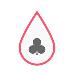 Isolated blood drop with  the  Club  poker playing card sign