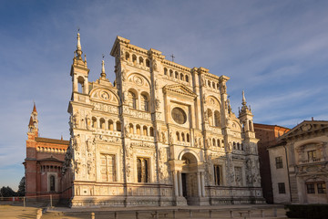 Fototapeta na wymiar Pavia Carthusian monastery facade