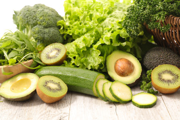 raw vegetables and fruits