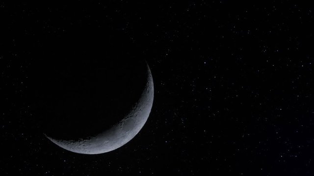 4k UHD crescent moon w stars time lapse 11336
