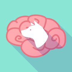 Long shadow brain with  a dog head