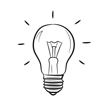 Light bulb on white background of vector illustrations