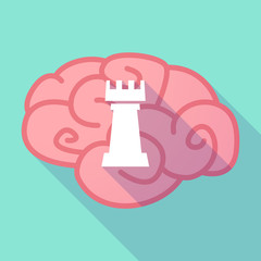 Long shadow brain with a  rook   chess figure